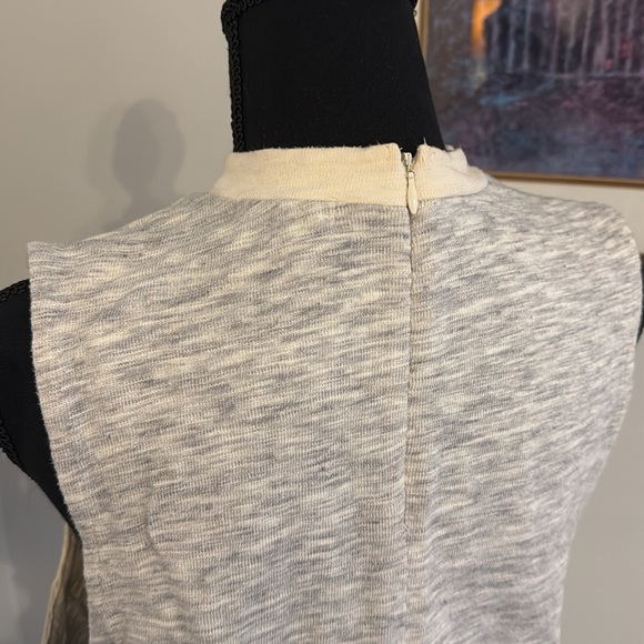 Madewell Mixtape Mock Neck Tank In Colorblock Cream/Gray - Size L - Picture 5 of 9